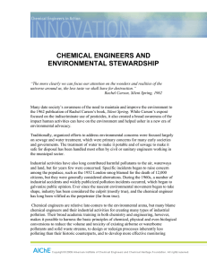 CHEMICAL ENGINEERS AND ENVIRONMENTAL STEWARDSHIP