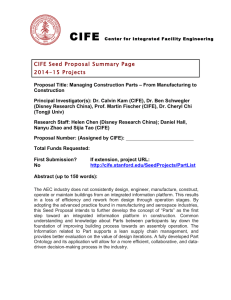 CIFE CIFE Seed Proposal Summary Page 2014-15 Projects