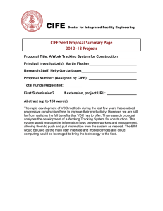 CIFE CIFE Seed Proposal Summary Page 2012-13 Projects