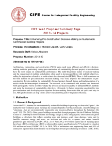 CIFE CIFE Seed Proposal Summary Page 2013-14 Projects