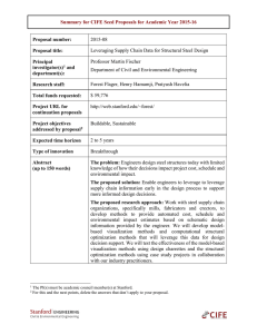 Summary for CIFE Seed Proposals for Academic Year 2015-16 Proposal number: Principal