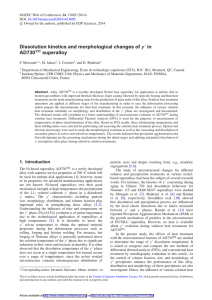 Dissolution kinetics and morphological changes of in AD730 superalloy