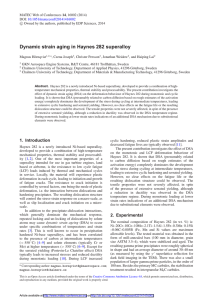 Dynamic strain aging in Haynes 282 superalloy