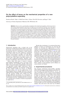 On the effect of boron on the mechanical properties of... polycrystalline superalloy