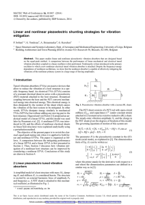 Linear and nonlinear piezoelectric shunting strategies for vibration mitigation .