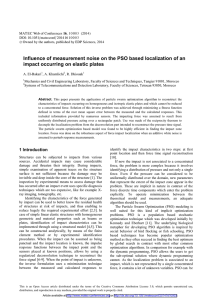 Influence of measurement noise on the PSO based localization of... impact occurring on elastic plates