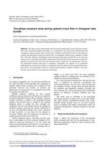 Two-phase pressure drop during upward cross flow in triangular tube bundle