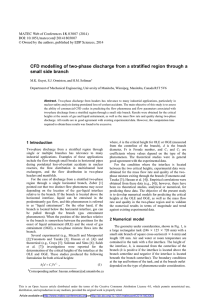 CFD modelling of two-phase discharge from a stratified region through... small side branch