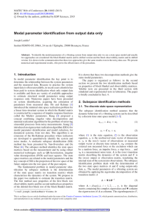 Modal parameter identification from output data only 20 DOI: c