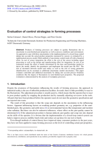 Evaluation of control strategies in forming processes