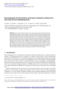 Development of low-friction and wear-resistant surfaces for