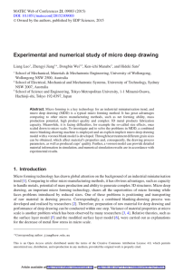 Experimental and numerical study of micro deep drawing