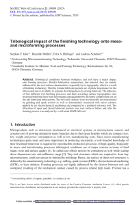 Tribological impact of the finishing technology onto meso- and microforming processes