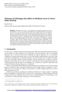 Influence of tribology size effect on Stribeck curve in micro