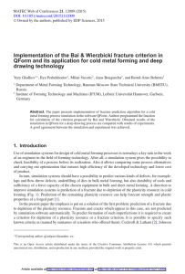 Implementation of the Bai &amp; Wierzbicki fracture criterion in