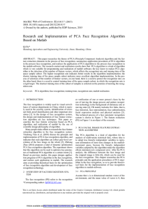 Research and Implementation of PCA Face Recognition Algorithm Based on Matlab