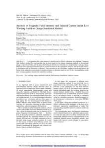 Analysis of Magnetic Field Intensity and Induced  Current under... Working Based on Charge Simulation Method