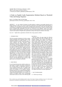 A Study on English Audio Segmentation Methods Based on Threshold