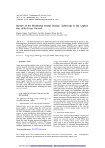 Review on the Distributed Energy Storage Technology in the Applica-