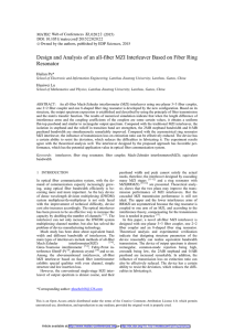 Design and Analysis of an all-fiber MZI Interleaver Based on... Resonator Huilan Pu* Huaiwei Lu