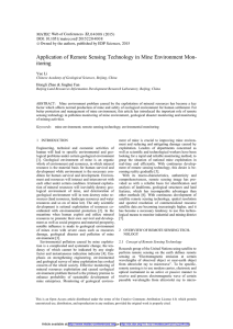 Application of Remote Sensing Technology in Mine Environment Mon- itoring Yue Li