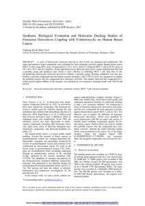 Synthesis,  Biological Evaluation and Molecular Docking Studies of