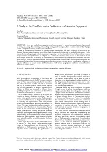 A Study on the Fluid Mechanics Performance of Aquatics Equipment
