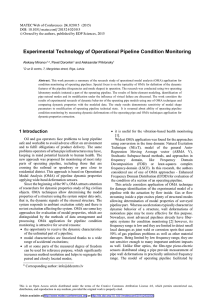 Experimental Technology of Operational Pipeline Condition Monitoring