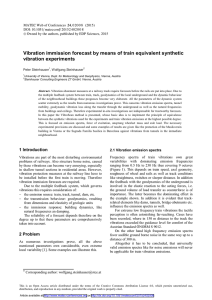 Vibration immission forecast by means of train equivalent synthetic vibration experiments