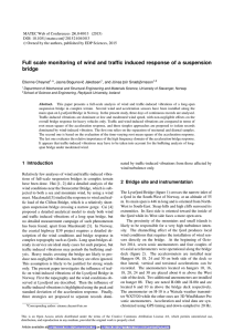 Full scale monitoring of wind and trafﬁc induced response of... bridge Etienne Cheynet , Jasna Bogunovi´c Jakobsen