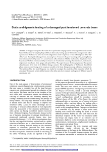 Static and dynamic testing of a damaged post tensioned concrete...