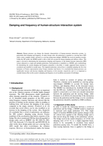 Damping and frequency of human-structure interaction system