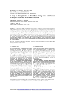 A Study on the Application of Defect Data Mining in... Making of Dispatching and Control Integration