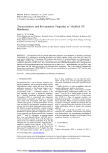 Characterization and ervaporation roperties of odified PU embranes