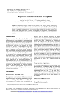 Preparation and Characterization of Graphene Man Xu, Yun Zhu , Jia- Ji*