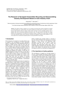 The Research of Scrapped Automobiles Recycling and Disassembling