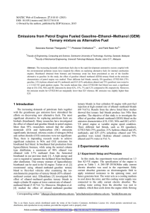 –Ethanol–Methanol (GEM) Emissions from Petrol Engine Fueled Gasoline