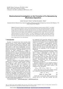 Electrochemical Investigation on the Formation of Cu Nanowires by Electroless Deposition
