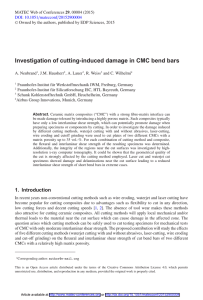 Investigation of cutting-induced damage in CMC bend bars