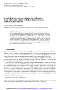 Predicting the mechanical behaviour of carbon manufacturing defects