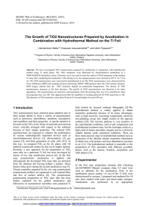The Growth of TiO2 Nanostructures Prepared by Anodization in