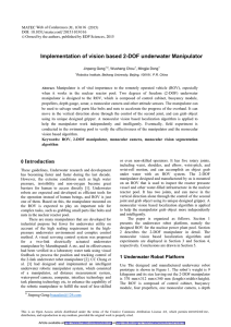 Implementation of vision based 2-DOF underwater Manipulator ,