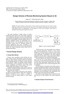 Design Scheme of Remote Monitoring System Based on Qt Dawei Xu