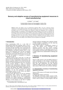 Sensory and adaptive access of manufacturing equipment resources in cloud manufacturing