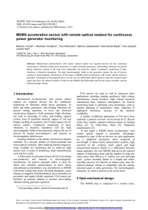 MEMS acceleration sensor with remote optical readout for continuous