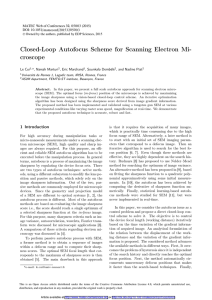 Closed-Loop Autofocus Scheme for Scanning Electron Mi- croscope Le Cui , Naresh Marturi