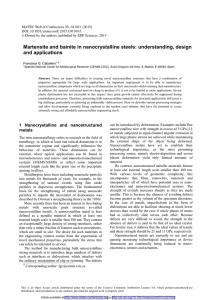 Martensite and bainite in nanocrystalline steels: understanding, design and applications