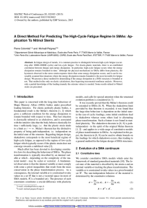 A Direct Method For Predicting The High-Cycle Fatigue Regime In... plication To Nitinol Stents Pierre Colombé and Michaël Peigney