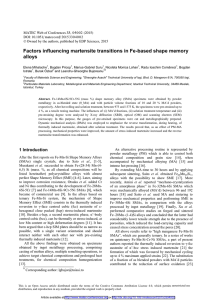 Factors influencing martensite transitions in Fe-based shape memory alloys