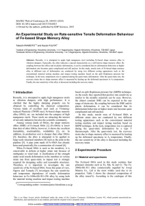 An Experimental Study on Rate-sensitive Tensile Deformation Behaviour Takeshi IWAMOTO
